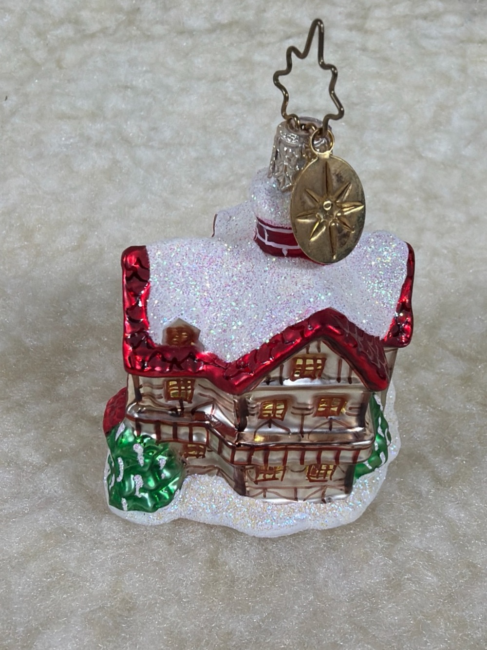 Vintage Christopher Radko Tudor Gem House Glass Ornament